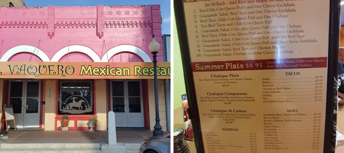 El Vaquero Mexican Restaurant Menu